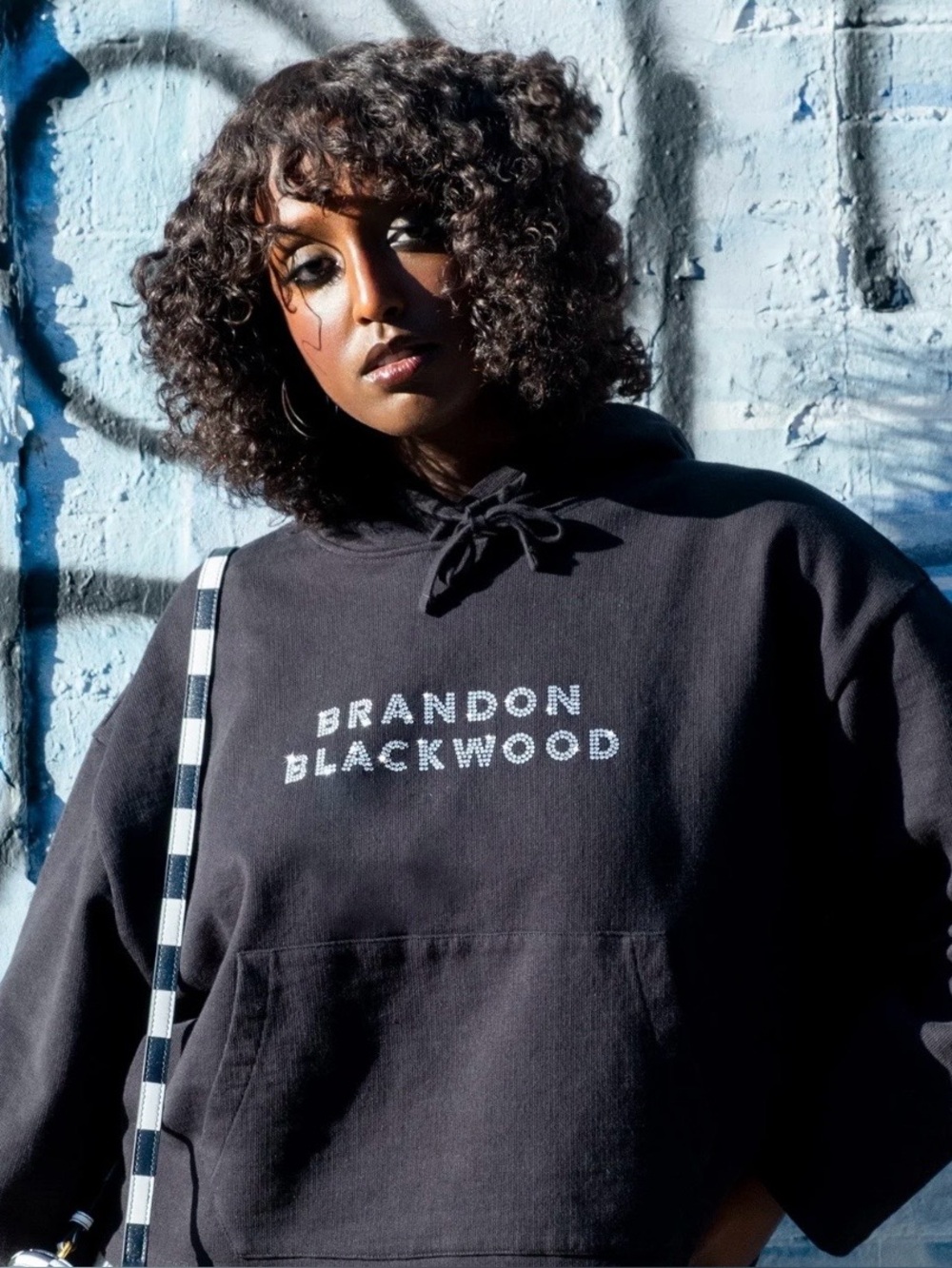 Brandon Blackwood hoodie with crystals. Women size M. Streetwear casual
